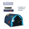 Tentje op kinderbedje speeltent in prinsessenstijl voor kinderen kindertent met venster & tas & gordijn blauw 2