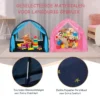 Tentje op kinderbedje speeltent in prinsessenstijl voor kinderen kindertent met venster & tas & gordijn blauw 7