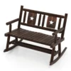 Terras schommelbank dubbele schommelstoel in verkoold hout met ergonomische zitting rustieke stijl voor binnenplaats veranda tuin 1