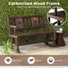 Terras schommelbank dubbele schommelstoel in verkoold hout met ergonomische zitting rustieke stijl voor binnenplaats veranda tuin 3