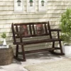 Terras schommelbank dubbele schommelstoel in verkoold hout met ergonomische zitting rustieke stijl voor binnenplaats veranda tuin 7