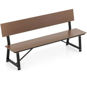 Terrasbank voor 4 personen 183 cm extra lange bank met weerbestendige zitting zitplaatsen voor tuin veranda bruin 1