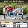 Terrasbank voor 4 personen 183 cm extra lange bank met weerbestendige zitting zitplaatsen voor tuin veranda bruin 3
