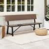 Terrasbank voor 4 personen 183 cm extra lange bank met weerbestendige zitting zitplaatsen voor tuin veranda bruin 7