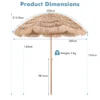 Terrasparasol met rieten dak 208 cm strandparasol kantelbaar 8 baleinen draagbare en lichtgewicht paraplu zonbescherming voor zwembad 3