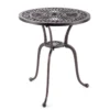 Terrastafel van gegoten aluminium 61 cm ronde tafel met gat voor parasol en onderste plank aantrekkelijke bistrotafel voor veranda tuin 2