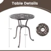 Terrastafel van gegoten aluminium 61 cm ronde tafel met gat voor parasol en onderste plank aantrekkelijke bistrotafel voor veranda tuin 3
