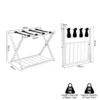 Thuis bagagerek standaard dubbellaagse bagagehouder met schoenenplank compacte opvouwbare bagagerek houder (wit) 3