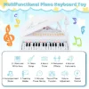 Toetsenbord voor kinderen 31 toetsen met kruk elektronisch pianotoetsenbord met microfoon led leer modus speelgoedpiano (wit) 3