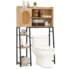 Toiletkast met pe rotan deur toiletrek met verstelbare plank en opbergvakken vrijstaande bovenbouwkast wasmachinerek in boho stijl 1
