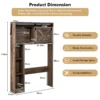 Toiletkast met schuifdeur toiletrek hout badkamerrek badkamerorganizer vrijstaand bovenbouwkast wasmachinerek (bruin) 3
