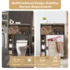 Toiletkast met schuifdeur toiletrek hout badkamerrek badkamerorganizer vrijstaand bovenbouwkast wasmachinerek (bruin) 5