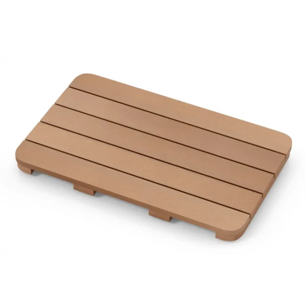Toiletmat van hips hout design badmat bestand tegen een belasting tot 150 kg antislip badmat waterdichte saunamat/binnen/buiten bruin 2