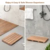 Toiletmat van hips hout design badmat bestand tegen een belasting tot 150 kg antislip badmat waterdichte saunamat/binnen/buiten bruin 5