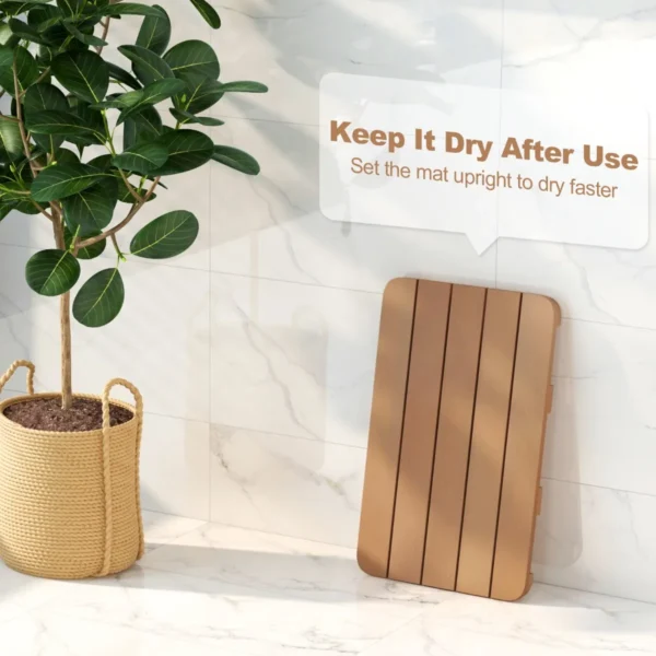 Toiletmat van hips hout design badmat bestand tegen een belasting tot 150 kg antislip badmat waterdichte saunamat/binnen/buiten bruin 6