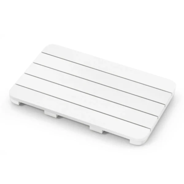 Toiletmat van hips hout design badmat bestand tegen een belasting tot 150 kg antislip badmat waterdichte saunamat/binnen/buiten wit 2