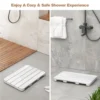 Toiletmat van hips hout design badmat bestand tegen een belasting tot 150 kg antislip badmat waterdichte saunamat/binnen/buiten wit 5