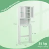 Toiletopbergkast toiletrek met verstelbare plank open opbergruimte en matglazen deuren vrijstaand badkamerrek wit 3