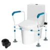 Toiletsteunframe voor senioren en gehandicapten wc steun met handgreep 6 voudig in hoogte verstelbaar met antislip voeten 1