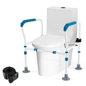 Toiletsteunframe voor senioren en gehandicapten wc steun met handgreep 6 voudig in hoogte verstelbaar met antislip voeten 1