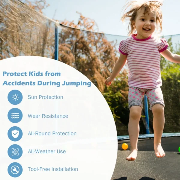 Trampoline veiligheidsnet vervanging beschermende netten met dubbel gekoppelde rits & beschermende gespen diameter 305 cm 5