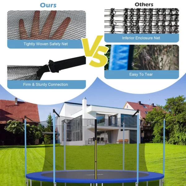 Trampoline veiligheidsnet vervanging beschermende netten met dubbel gekoppelde rits & beschermende gespen diameter 305 cm 7