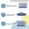 Trampoline veiligheidsnet vervanging beschermende netten met dubbel gekoppelde rits & beschermende gespen diameter 366 cm 6