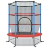 Trampoline voor kinderen kleuter trampoline met veilige bescherming net en spring pad binnen en buiten recreatieve trampoline blauw 1