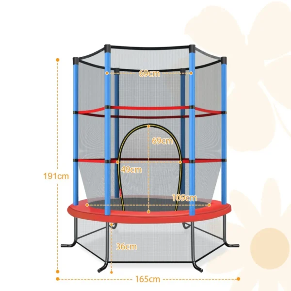 Trampoline voor kinderen kleuter trampoline met veilige bescherming net en spring pad binnen en buiten recreatieve trampoline blauw 2