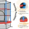 Trampoline voor kinderen kleuter trampoline met veilige bescherming net en spring pad binnen en buiten recreatieve trampoline blauw 3