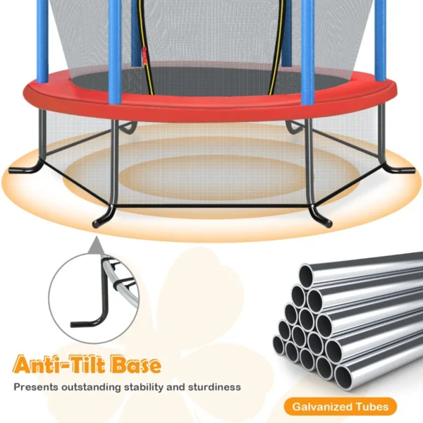 Trampoline voor kinderen kleuter trampoline met veilige bescherming net en spring pad binnen en buiten recreatieve trampoline blauw 5