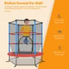Trampoline voor kinderen kleuter trampoline met veilige bescherming net en spring pad binnen en buiten recreatieve trampoline blauw 7