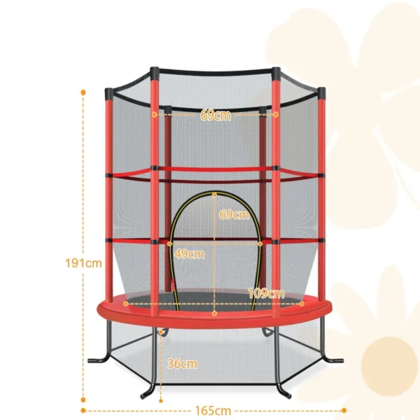 Trampoline voor kinderen kleuter trampoline met veilige bescherming net en spring pad binnen en buiten recreatieve trampoline rood 2