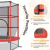 Trampoline voor kinderen kleuter trampoline met veilige bescherming net en spring pad binnen en buiten recreatieve trampoline rood 3