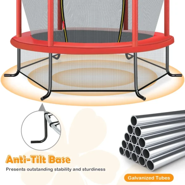 Trampoline voor kinderen kleuter trampoline met veilige bescherming net en spring pad binnen en buiten recreatieve trampoline rood 5