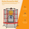 Trampoline voor kinderen kleuter trampoline met veilige bescherming net en spring pad binnen en buiten recreatieve trampoline rood 7