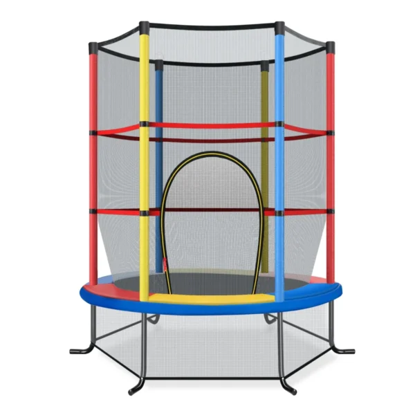 Trampoline voor kinderen kleuter trampoline met veilige bescherming net en spring pad binnen en buiten recreatieve trampoline veelkleurig 1