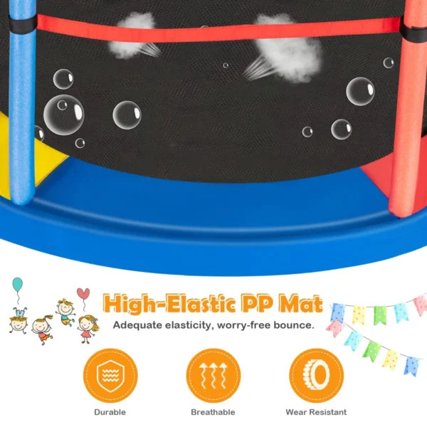 Trampoline voor kinderen kleuter trampoline met veilige bescherming net en spring pad binnen en buiten recreatieve trampoline veelkleurig 4