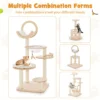 Transformeerbare klimrek voor katten grote 4 in 1 houten krabpaal met ruimtecapsule nest sisalpaal gewatteerd platform 7