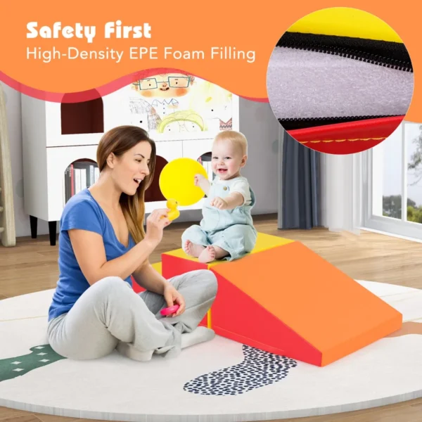 Trap en glijbaan voor baby's en peuters zachte speelset voor kinderen zachte schuimblokken voor actief binnenshuis spelen 7