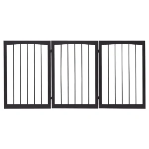 Traphekje opvouwbaar honden kinderen barrier deur veiligheidspoort 160 x 1,2 x 76 cm bruin 1