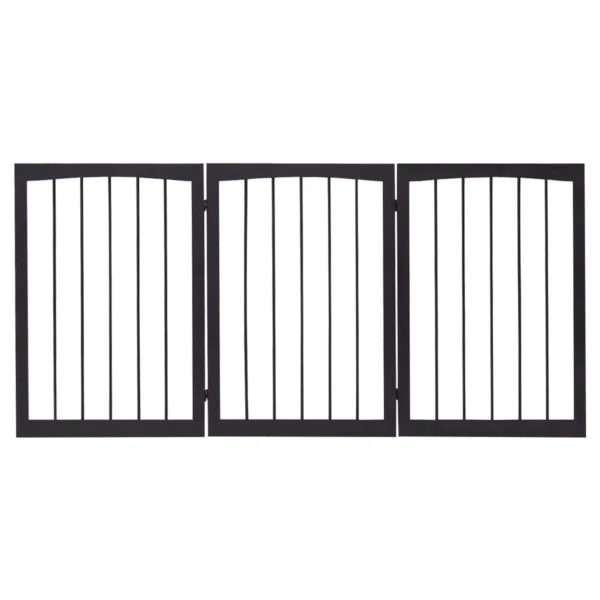 Traphekje opvouwbaar honden kinderen barrier deur veiligheidspoort 160 x 1,2 x 76 cm bruin 1