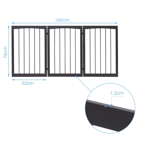 Traphekje opvouwbaar honden kinderen barrier deur veiligheidspoort 160 x 1,2 x 76 cm bruin 2