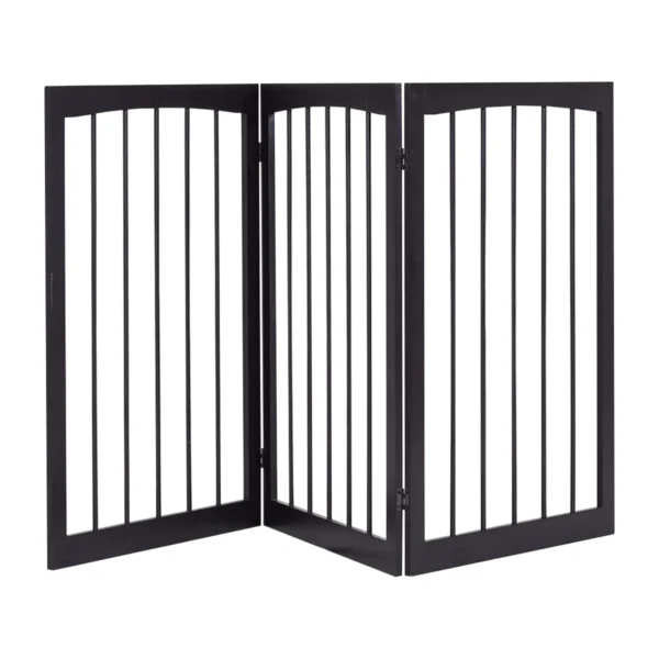 Traphekje opvouwbaar honden kinderen barrier deur veiligheidspoort 160 x 1,2 x 76 cm bruin 3