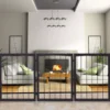 Traphekje opvouwbaar honden kinderen barrier deur veiligheidspoort 160 x 1,2 x 76 cm bruin 7