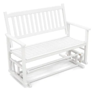 Tuinbank met zachte glijbeweging weerbestendige schommelbank 2 zitsbank houten bank tot 225 kg belastbaar 126 x 68 x 100 cm 1