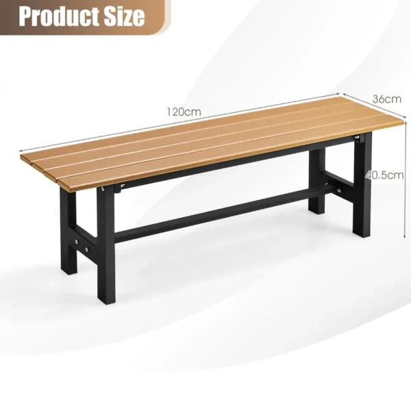 Tuinbank weerbestendig 2 zitsbank all weather parkbank van hdpe terrasbank zonder rugleuning voor tuin park balkon (bruin) 2