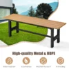 Tuinbank weerbestendig 2 zitsbank all weather parkbank van hdpe terrasbank zonder rugleuning voor tuin park balkon (bruin) 3