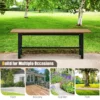 Tuinbank weerbestendig 2 zitsbank all weather parkbank van hdpe terrasbank zonder rugleuning voor tuin park balkon (bruin) 4