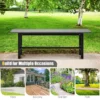 Tuinbank weerbestendig 2 zitsbank all weather parkbank van hdpe terrasbank zonder rugleuning voor tuin park balkon (grijs) 3